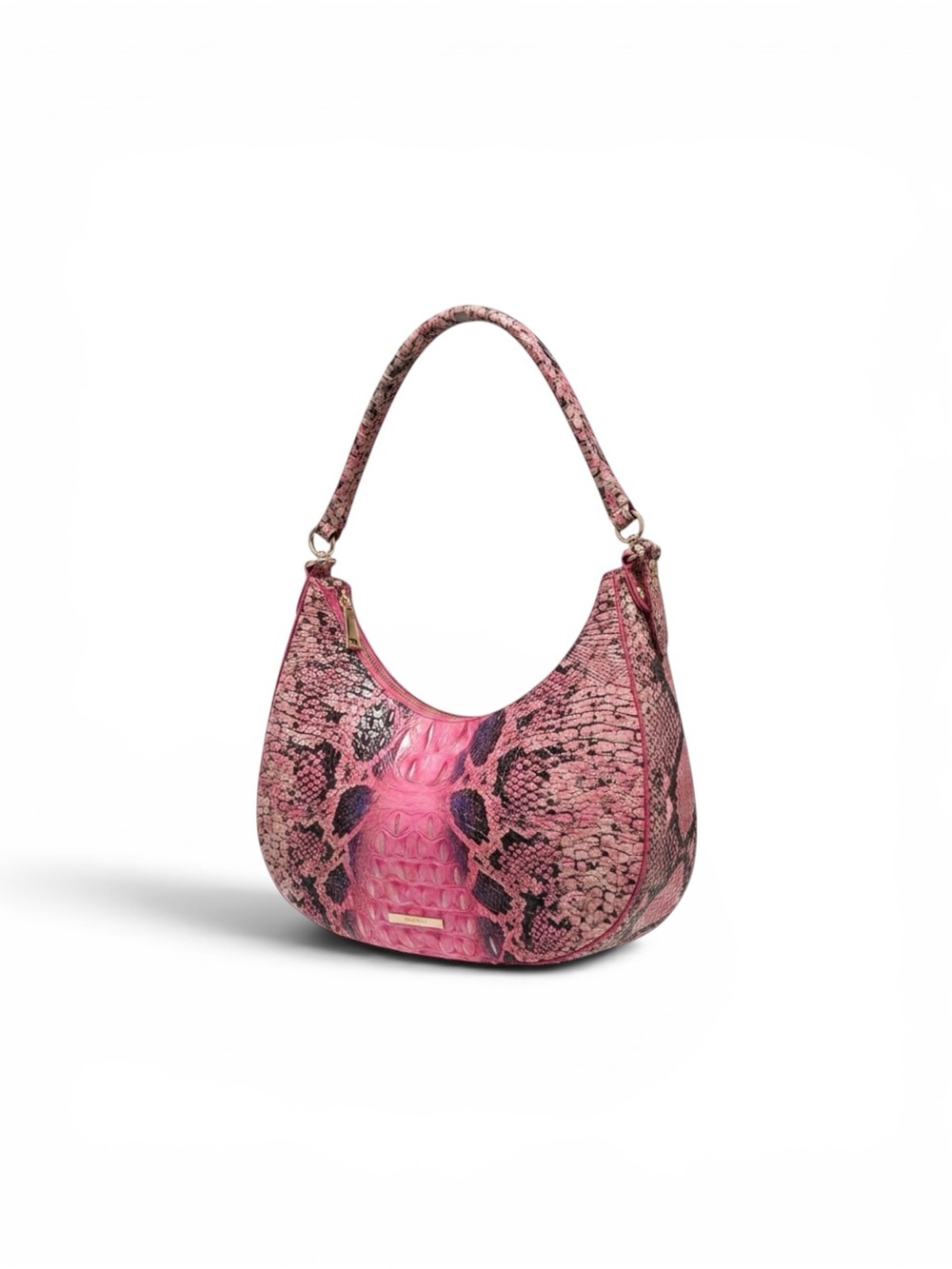 Brahmin Bekka Pink Cobra Shoulder Hobo Bag with Dust Bag